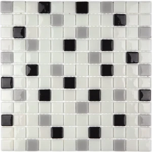 Mutfak, Banyo, Havuz, Sauna, Spa ve Tüm Yüzeyler Için 25X25 mm Beyaz, Siyah, Gri Cam Mozaik.