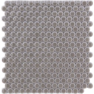 Mutfak, Banyo, Havuz, Sauna, Spa ve Tüm Yüzeyler Için 20X5 mm Yuvarlak Gri Cam Mozaik.