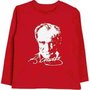 Mustafa Kemal Atatürk Baskılı Çocuk Uzun Kollu T-Shirt