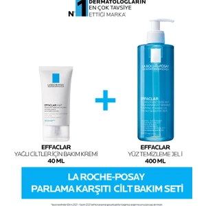 La Roche-Posay Parlama Karşıtı Cilt Bakım Seti: Effaclar Mat Krem&effaclar Yüz Temizleme Jeli