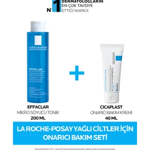 La Roche-Posay Yağlı Cilter İçin Onarıcı Bakım Seti:Effaclar Tonik 200 ml &Cicaplast Onarıcı Bakım Kremi 40 ml