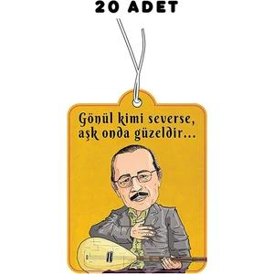 20 Adet Neşet Ertaş Tasarımlı Premium Oto Araç Kokusu ve Aksesuarı