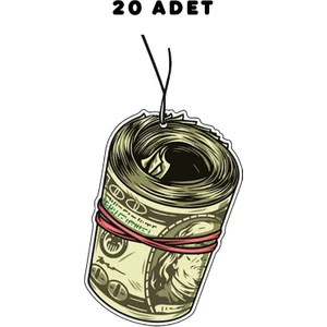 20 Adet 100 Dolar Tasarımlı Premium Oto Araç Kokusu ve Aksesuarı