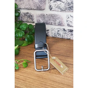 Kasva Deri 4 cm Siyah Orijinal Deri Kemer