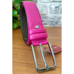 Kasva Deri 3.5 cm Pembe Orijinal Deri Kemer