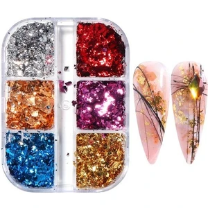 Aba Nails Tırnak Süsleme Kırık Folyo Parçaları 6'lı Set Nail Art