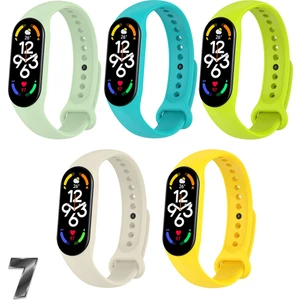 Xiaomi Mi Band 7 Uyumlu Silikon Kordon Seti 5li
