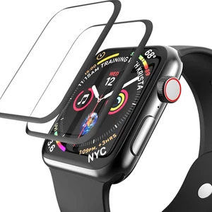 Apple Watch Series 8 Gps 45MM ile Uyumlu Tam Kaplayan Kavisli Ekran Koruyucu 3D Lively Film Siyah