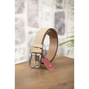 Kasva Deri 4 cm Bej Nubuk  Deri Kemer