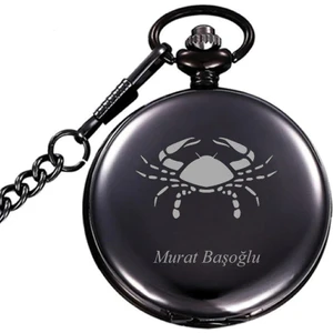 Hediye Shop Burcunuza Özel Isim Işlenebilir Siyah Renkli Köstekli Saat