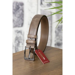 Kasva Deri 3.5 cm Kum Vizon Grayz  Deri Kemer