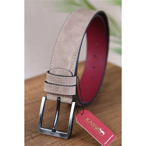 Kasva Deri 4.5 cm Vizon Dikişli Düz Suni Spor Kemer