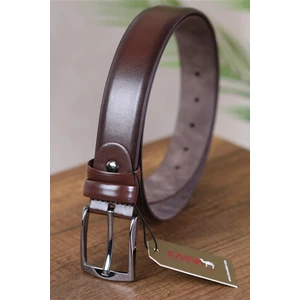 Kasva Deri 3.5 cm Kahve Düz Suni Kemer