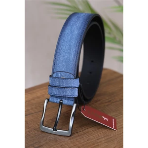 Kasva Deri 4.5 cm Mavi Kot Suni Spor Kemer