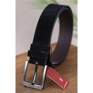 Kasva Deri 4.5 cm Siyah Süet Suni Spor Kemer