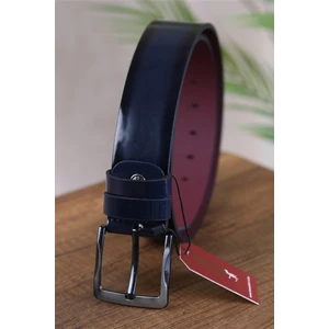 Kasva Deri 4.5 cm Lacivert Rugan Kot Suni Spor Kemer