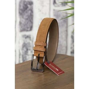 Kasva Deri 3.5 cm Hardal Süet  Deri Kemer