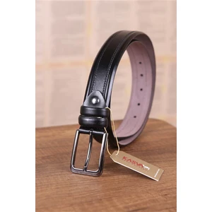 Kasva Deri 3.5 cm Siyah Desenli Deri Kemer