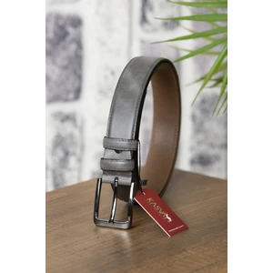 Kasva Deri 3.5 cm Gri Grayz  Deri Kemer