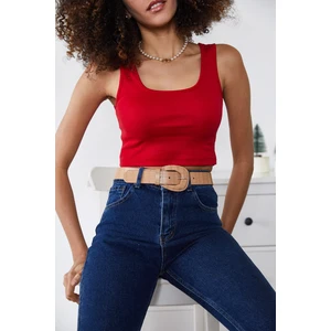 Kırmızı U Yaka Kaşkorse Atlet 1KXK2-44734-04