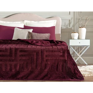 Madame Coco Clementine Vizon Emboss Çift Kişilik Battaniye - Bordo