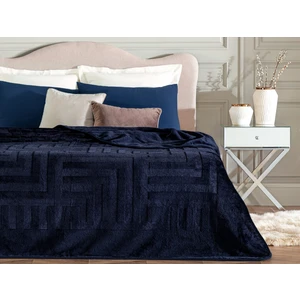 Madame Coco Clementine Vizon Emboss Çift Kişilik Battaniye - Lacivert
