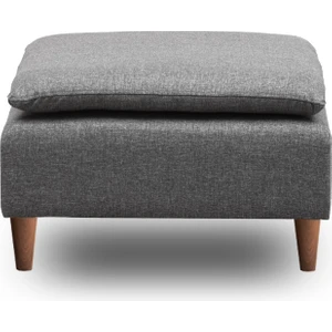 Lungo Puf 75 x 75 cm - Koyu Gri Keten