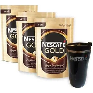Set 3 Paket Nescafe Gold Eko Paket 200gr Thermomug Hediyeli