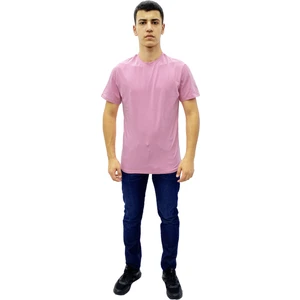 Att Stil Tekstil Düz Oversize T-Shirt Pembe