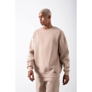 Bej Organik Pamuklu Şardonlu Oversize Sweatshirt 3KXE8-46416-25