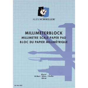 Alex Schoeller Milimetrik Blok Defter A4 20 Sayfa Mavi
