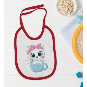 Bk Kids Kişiye Özel Isimli Kırmızı Bebek Mama Önlüğü-5