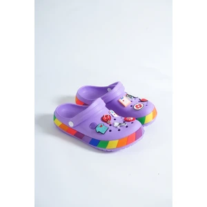 Samesa Mor Aksesuarlı Clogs Sabo Doktor Hemşire Hastane Eva Yazlık Plaj - Günlük Terlik