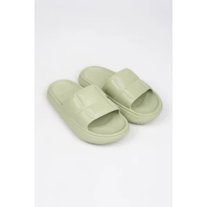 Lissa Yağlı Yeşil Eva Yazlık Plaj - Günlük Platform Terlik