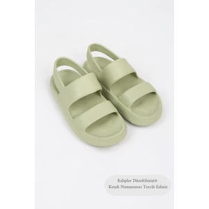 Masai Yeşil Çift Bant Eva Plaj Günlük Yazlık Sandalet Terlik