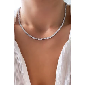3mm Su Yolu Zirkon Taşlı Kolye