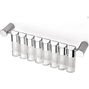 8li Set Askılı Cam Baharatlık Ultra Lüx Kromajlı Duvara Monteli Krom Çubuk Taşıyıcı Başlıklar Mevcut