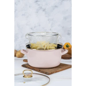 Qualita Savor Emaye Kızartma Tenceresi - Pembe