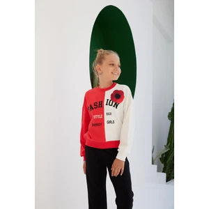 Kız Çocuk Fashion Style Aksesuarlı Renkli SweatShirt