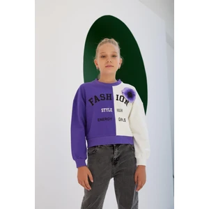 Kız Çocuk Fashion Style Aksesuarlı Renkli SweatShirt
