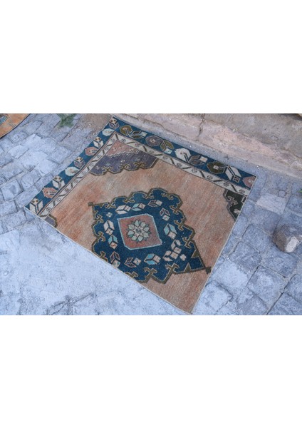 Türk Halısı, Eskitme Halı, Halı, 88X110 cm Kahverengi Halı, Bahçe Duvar Asma Halı, 1793 modelleri