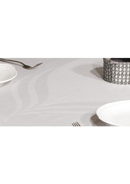 Aslı Lüx Jakar Polycotton Kumaş Gri Masa Örtüsü Dikdörtgen 160x220 cm - 1051 fırsatları