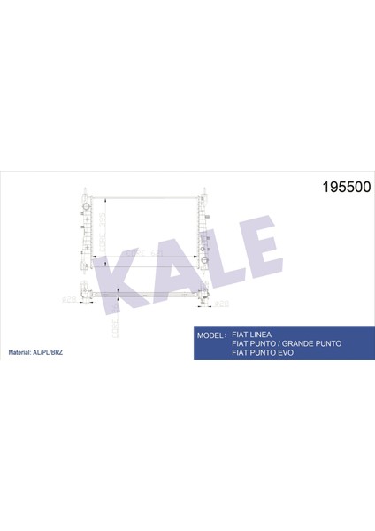 Radyatör Linea 1.3 Jtd Ac Klimasiz Mek 621X395X26 1 Sira Alb Sistem