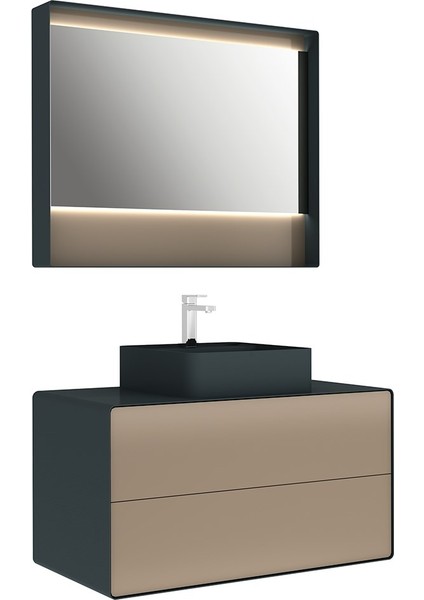 Edge 100CM Set Antrasıt / Vızon (Lavabo Harıç)
