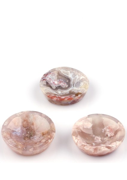 Flower Agate Doğal Taş Içi Oyuk Parça