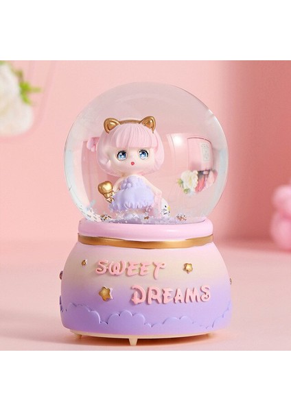 Sevimli Kız Büyük Boy Püskürtmeli Işıklı Müzikli Kar Küresi fiyatları