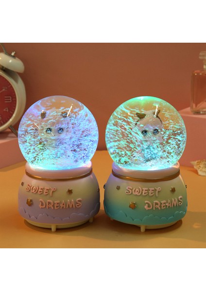 Sevimli Kız Büyük Boy Püskürtmeli Işıklı Müzikli Kar Küresi modelleri