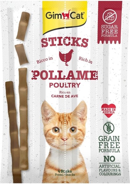 Sticks Kümes Hayvanı Etli Tahılsız Ödül Çubukları, 4'lü, 20 gr