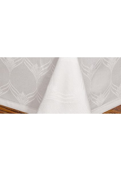 Aslı Lüx Jakar Polycotton Kumaş Gri Masa Örtüsü Dikdörtgen 160x220 cm - 1051 indirimleri