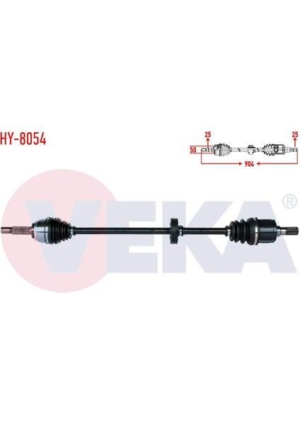 Komple Aks Sag Ön Hyundaı Accent I (X-3) 1.3i Uzunluk 904MM 1994-2000